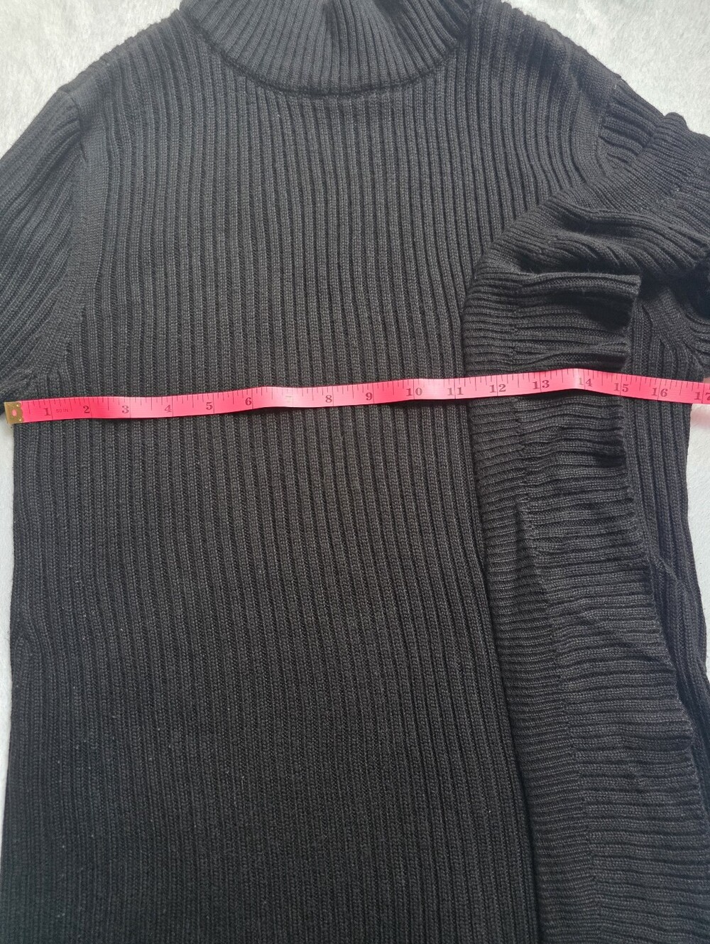 Ivanka Trump Black Ribbed Asymmetrical Ruffle Sweater M - Picture 6 of 7